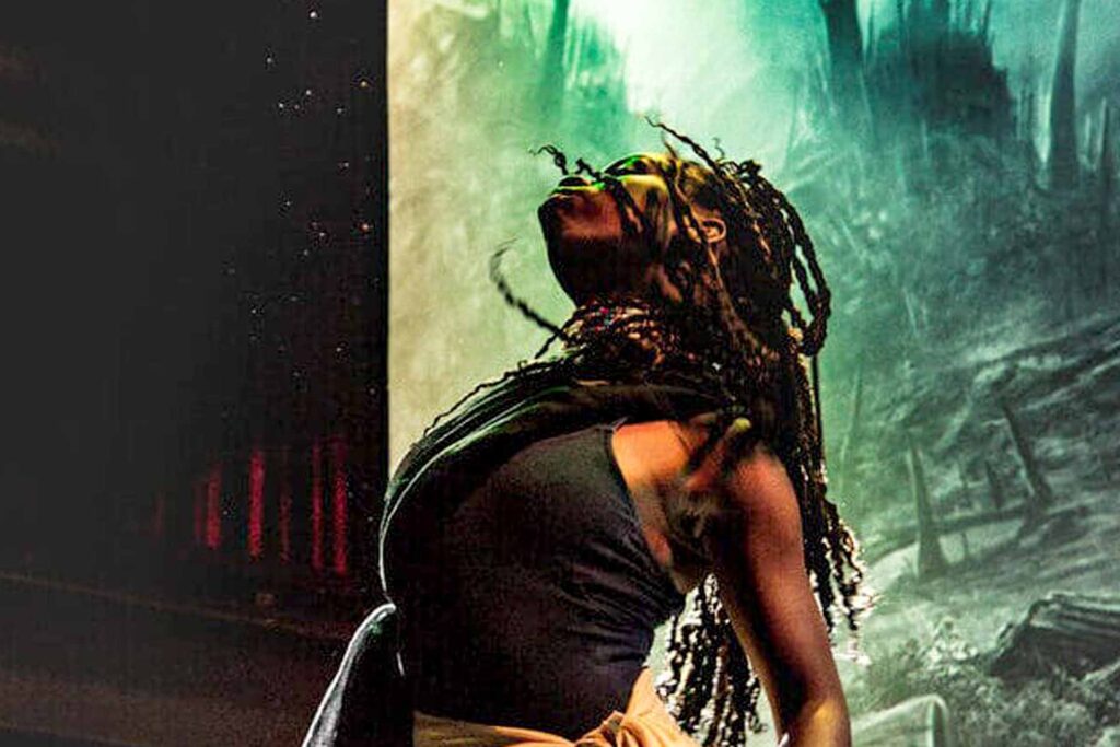 Home 8 A dancer performing on stage at the I Will Tell Internation film festival.