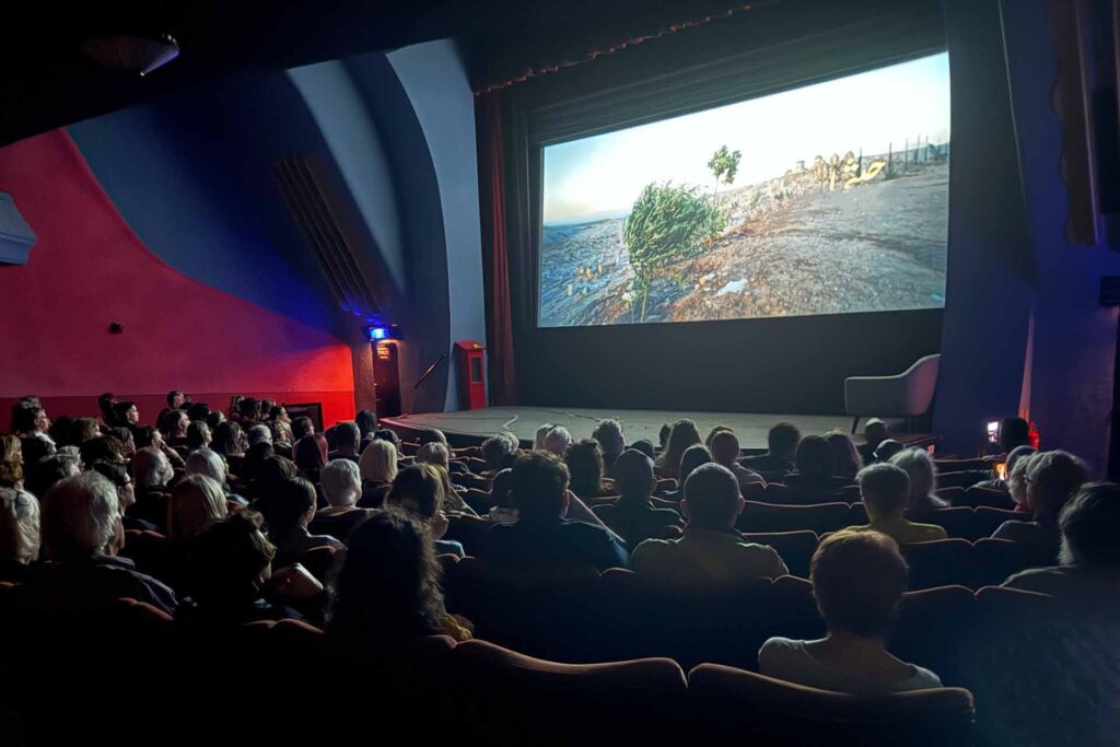 I Will Tell International film festival London cinema audience watching a movie in a theatre.